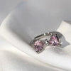 Y2K Pink Crystal Bowknot Zircon Rings for Women  Sweet Lovely Girl Open Adjustable Ring Kpop Party Jewelry Gift 2023