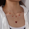 Y2K Red Cherry Heart Beaded Choker Necklace Women Boho Beads Cherry Pendant Necklaces Vintage Irregular Egirl Necklace Jewelry