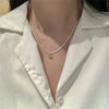 Y2K Shiny Sparkling Clavicle Chain Necklaces for Women Teens   Temperament Silver Color Cross Pendant Necklace Jewelry