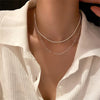Y2K Shiny Sparkling Clavicle Chain Necklaces for Women Teens   Temperament Silver Color Cross Pendant Necklace Jewelry