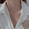 Y2K Shiny Sparkling Clavicle Chain Necklaces for Women Teens   Temperament Silver Color Cross Pendant Necklace Jewelry