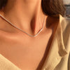 Y2K Shiny Sparkling Clavicle Chain Necklaces for Women Teens   Temperament Silver Color Cross Pendant Necklace Jewelry