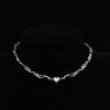 Y2K Silver Color Irregualr Choker Necklace for Women Girls Love Heart Crystal Clavicle Chain Necklace   Jewelry