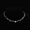 Y2K Silver Color Irregualr Choker Necklace for Women Girls Love Heart Crystal Clavicle Chain Necklace   Jewelry