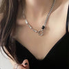 Y2K Star Heart Pendant Necklace for Women Egirl Korean Vintage Cow Leather Sweater Chain Pentagram Long Necklace Jewelry