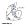 ZAKOL Cute White Geometric Zirconia Leaf Open Adjustable Rings for Women Party Jewelry  New