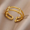Zircon Crystal Rings for Women Stainless Steel Gold Plated Ring  Trend Couple Wedding Jewelry   anillos mujer