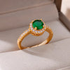 Zircon Crystal Rings for Women Stainless Steel Gold Plated Ring  Trend Couple Wedding Jewelry   anillos mujer