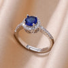 Zircon Crystal Rings for Women Stainless Steel Gold Plated Ring  Trend Couple Wedding Jewelry   anillos mujer