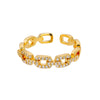 Zircon Crystal Rings for Women Stainless Steel Gold Plated Ring  Trend Couple Wedding Jewelry   anillos mujer