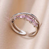Zircon Crystal Rings for Women Stainless Steel Gold Plated Ring  Trend Couple Wedding Jewelry   anillos mujer