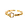 Zircon Crystal Rings for Women Stainless Steel Gold Plated Ring  Trend Couple Wedding Jewelry   anillos mujer