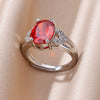 Zircon Crystal Rings for Women Stainless Steel Gold Plated Ring  Trend Couple Wedding Jewelry   anillos mujer
