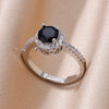 Zircon Crystal Rings for Women Stainless Steel Gold Plated Ring  Trend Couple Wedding Jewelry   anillos mujer