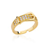 Zircon Crystal Rings for Women Stainless Steel Gold Plated Ring  Trend Couple Wedding Jewelry   anillos mujer