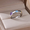 Zircon Flame Drop Rings For Women Gold Plated Stainless Steel Water Drop Adjustable Ring Femme Wedding Party Jewelry Gift Femme
