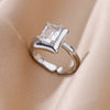 Zircon Flame Drop Rings For Women Gold Plated Stainless Steel Water Drop Adjustable Ring Femme Wedding Party Jewelry Gift Femme