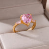 Zircon Flame Drop Rings For Women Gold Plated Stainless Steel Water Drop Adjustable Ring Femme Wedding Party Jewelry Gift Femme