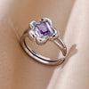 Zircon Flame Drop Rings For Women Gold Plated Stainless Steel Water Drop Adjustable Ring Femme Wedding Party Jewelry Gift Femme