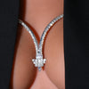 Zircon Geometric Chest Chain Crystal for Women Sexy Body Jewelry Rhinestone Chest Bracket Bras Chain Necklace Bikini Accessories