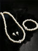 Zircon Imitation Pearls Necklace Stud Earrings Bracelet Set for Women Girls Wedding Party  Romantic Jewelry Gifts Hot