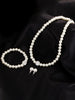Zircon Imitation Pearls Necklace Stud Earrings Bracelet Set for Women Girls Wedding Party  Romantic Jewelry Gifts Hot