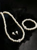 Zircon Imitation Pearls Necklace Stud Earrings Bracelet Set for Women Girls Wedding Party  Romantic Jewelry Gifts Hot