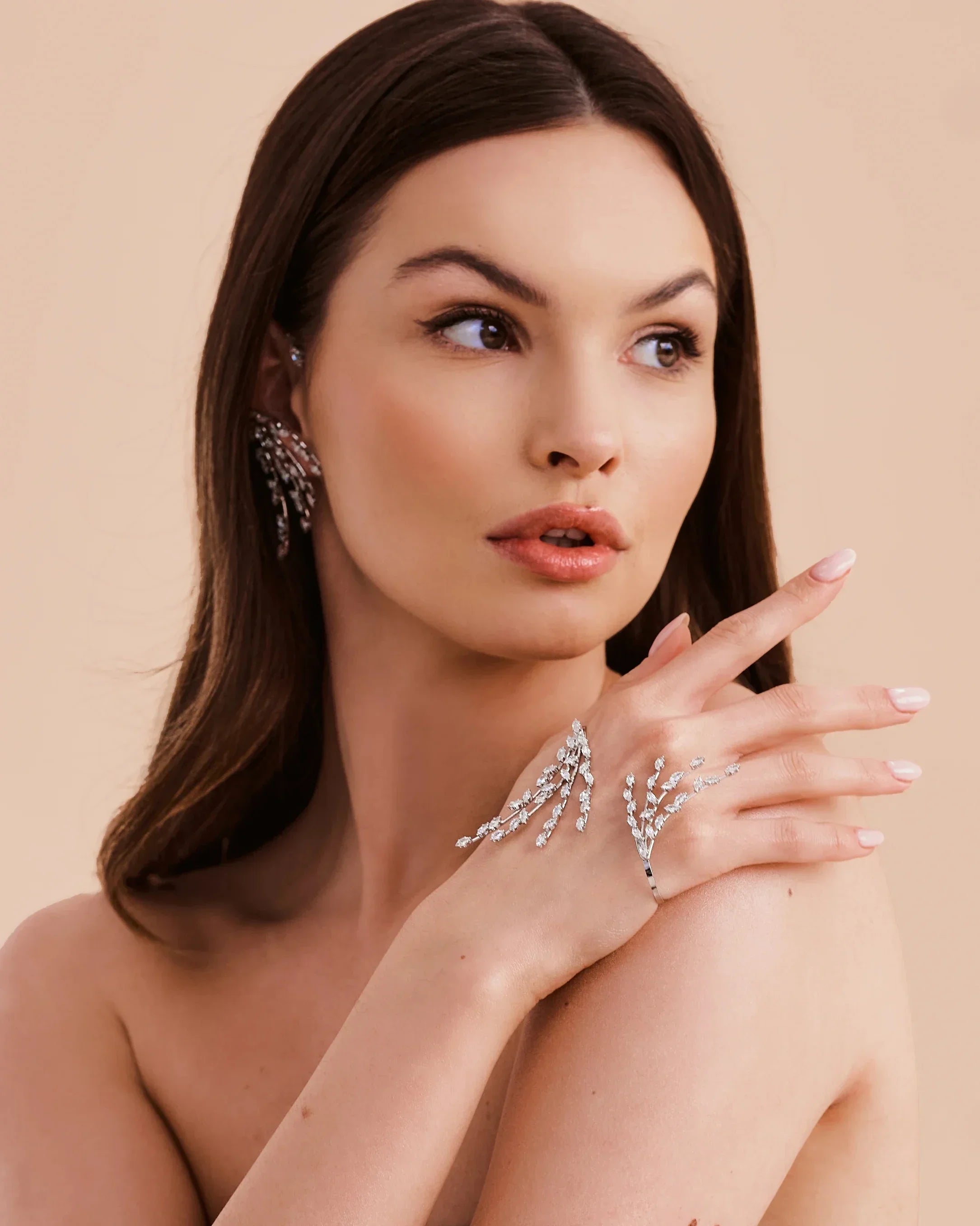 Zirconia Leaf Palm Bracelet Cuff Charms Luxury Girls Cubic Branch Bangle Bridal Jewelry Wedding High Quality Accessories Gifts