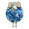 Lovely Flower Sheep Brooches For Women Unisex 7-color Rhinestone Year Of The Sheep Animal Party Office Brooch Pin Gift - Image 1