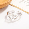 Silver-Tone Open Rings, Copper, Assorted Heart, Leaf, Infinity and Twisted Band Designs
