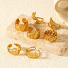 Open Ring, Gold-Tone Stainless Steel, Leaf, Flower, Snake and Geometric Designs, 40 Style Options