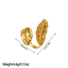 Open Ring, Gold-Tone Stainless Steel, Leaf, Flower, Snake and Geometric Designs, 40 Style Options