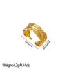 Open Ring, Gold-Tone Stainless Steel, Leaf, Flower, Snake and Geometric Designs, 40 Style Options