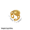 Open Ring, Gold-Tone Stainless Steel, Leaf, Flower, Snake and Geometric Designs, 40 Style Options