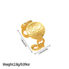 Open Ring, Gold-Tone Stainless Steel, Leaf, Flower, Snake and Geometric Designs, 40 Style Options