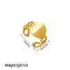Open Ring, Gold-Tone Stainless Steel, Leaf, Flower, Snake and Geometric Designs, 40 Style Options