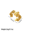 Open Ring, Gold-Tone Stainless Steel, Leaf, Flower, Snake and Geometric Designs, 40 Style Options