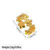 Open Ring, Gold-Tone Stainless Steel, Leaf, Flower, Snake and Geometric Designs, 40 Style Options
