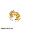 Open Ring, Gold-Tone Stainless Steel, Leaf, Flower, Snake and Geometric Designs, 40 Style Options