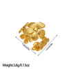 Open Ring, Gold-Tone Stainless Steel, Leaf, Flower, Snake and Geometric Designs, 40 Style Options