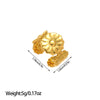 Open Ring, Gold-Tone Stainless Steel, Leaf, Flower, Snake and Geometric Designs, 40 Style Options