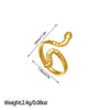Open Ring, Gold-Tone Stainless Steel, Leaf, Flower, Snake and Geometric Designs, 40 Style Options