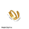 Open Ring, Gold-Tone Stainless Steel, Leaf, Flower, Snake and Geometric Designs, 40 Style Options