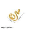 Open Ring, Gold-Tone Stainless Steel, Leaf, Flower, Snake and Geometric Designs, 40 Style Options