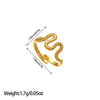Open Ring, Gold-Tone Stainless Steel, Leaf, Flower, Snake and Geometric Designs, 40 Style Options