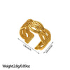 Open Ring, Gold-Tone Stainless Steel, Leaf, Flower, Snake and Geometric Designs, 40 Style Options