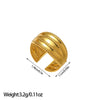 Open Ring, Gold-Tone Stainless Steel, Leaf, Flower, Snake and Geometric Designs, 40 Style Options
