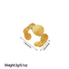 Open Ring, Gold-Tone Stainless Steel, Leaf, Flower, Snake and Geometric Designs, 40 Style Options