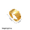 Open Ring, Gold-Tone Stainless Steel, Leaf, Flower, Snake and Geometric Designs, 40 Style Options