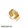 Open Ring, Gold-Tone Stainless Steel, Leaf, Flower, Snake and Geometric Designs, 40 Style Options